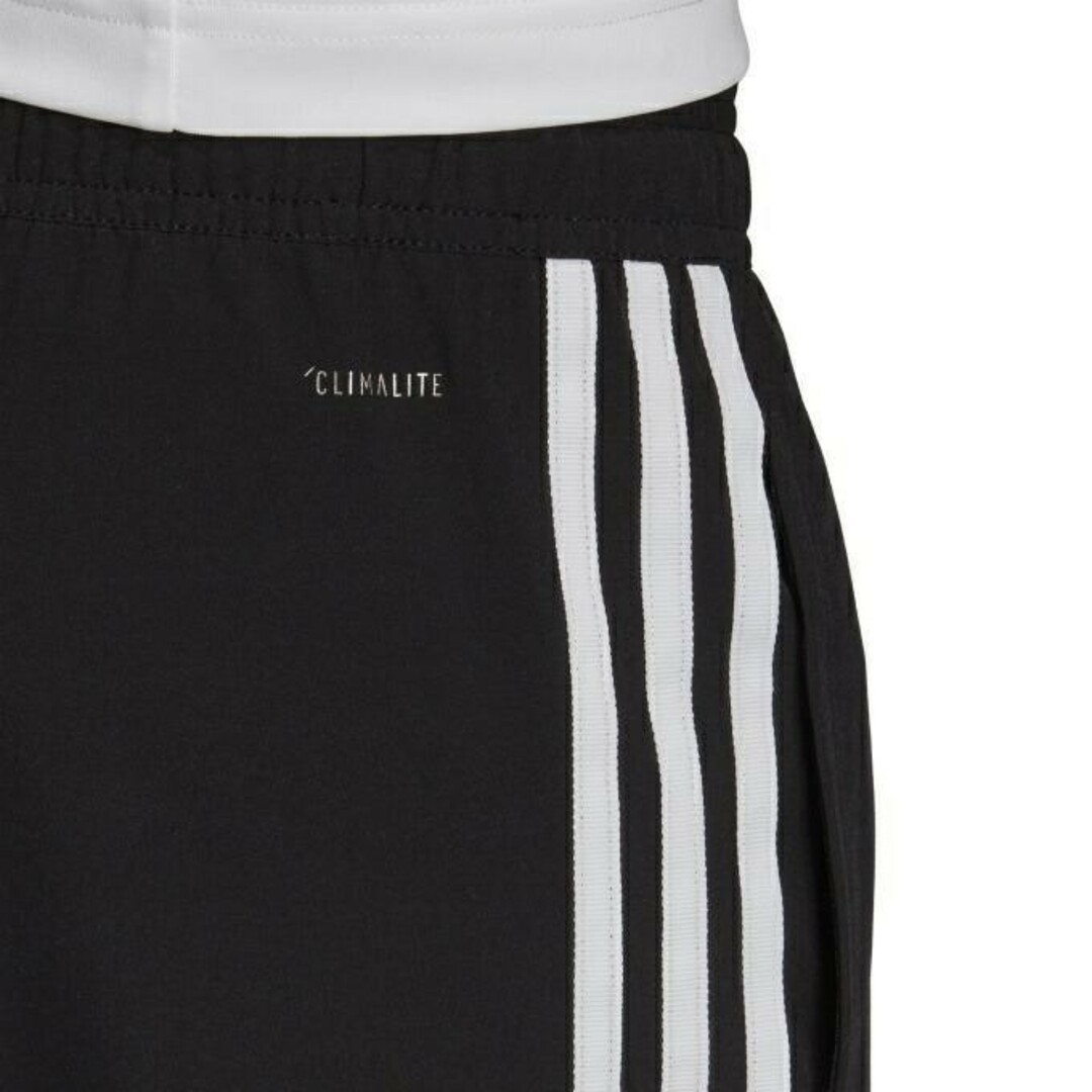 adidas(アディダス)の新品 黒 140 アディダス ジュニア クロップドパンツ 7分丈パンツ キッズ/ベビー/マタニティのキッズ服男の子用(90cm~)(パンツ/スパッツ)の商品写真