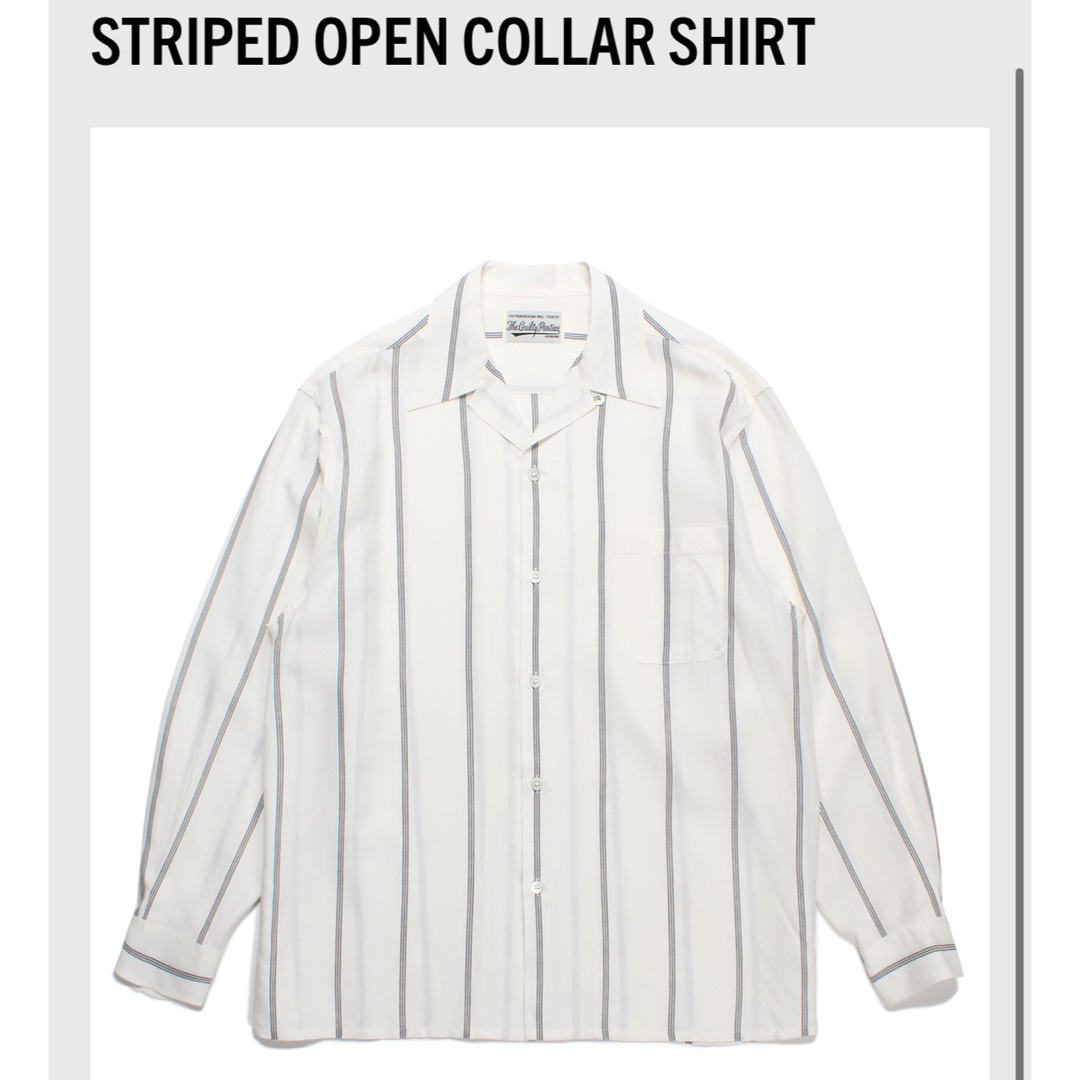 Wacko Maria striped open collar shirt