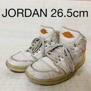 ナイキ(NIKE)のNIKE  AIR JORDAN 1 ハイカット　ホワイト　イエロー26.5cm(スニーカー)