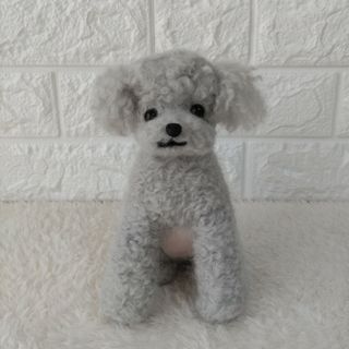 羊毛フェルト　犬　トイプードル　シルバー　ハンドメイド(その他)