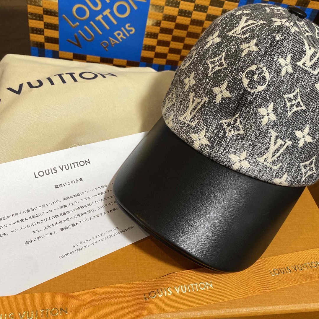 【Louis vuitton ヴィトン】キャップ・モノグラム ジャカード デニム