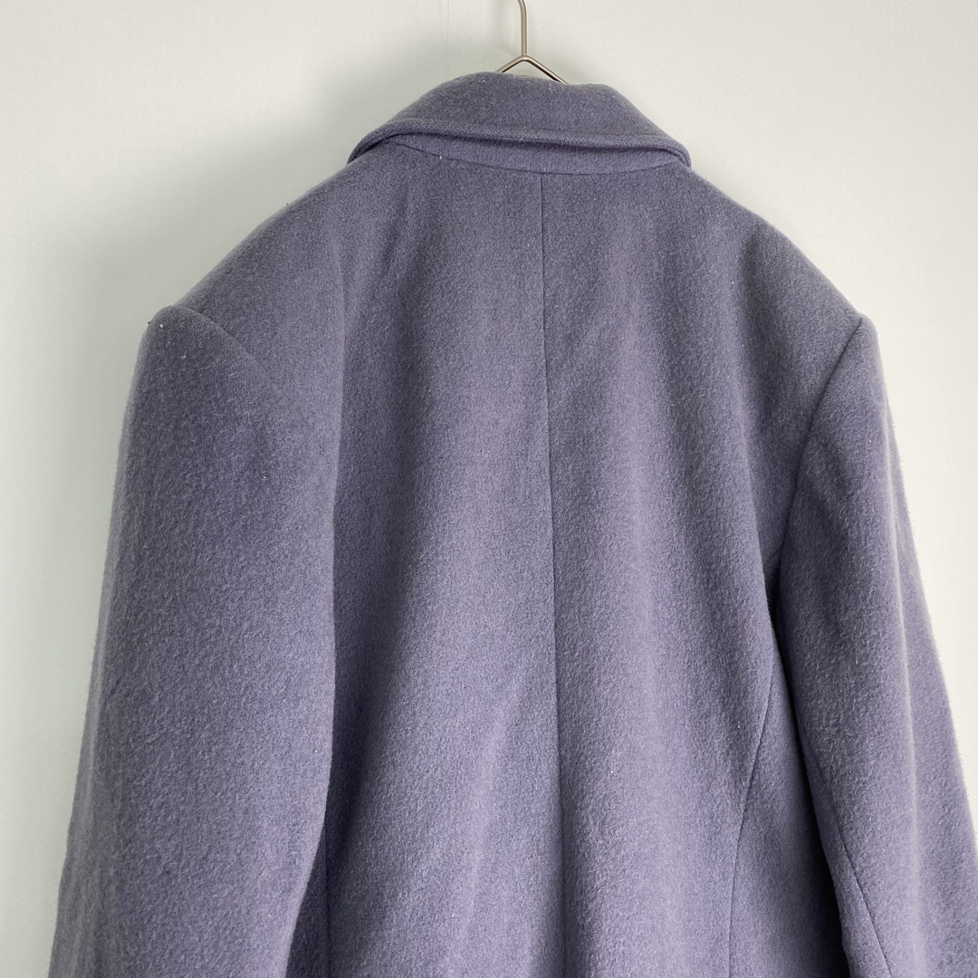 【チェスターコート　マットカラー　レトロボタン　紫　古着】 メンズのジャケット/アウター(チェスターコート)の商品写真