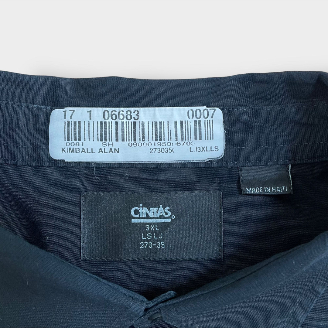 CINTAS ワークシャツ 長袖 ワッペン 3XL ビッグサイズ 企業ロゴ 古着 メンズのトップス(シャツ)の商品写真