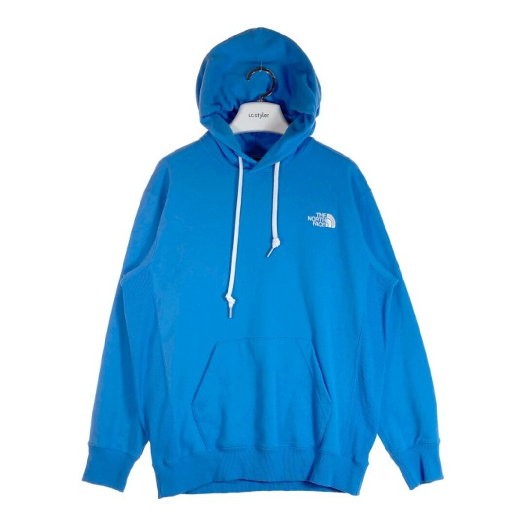 メンズ★THE NORTH FACE ノースフェイス NT12333 Square Logo Hoodie スクエアロゴフーディ ブルー sizeL