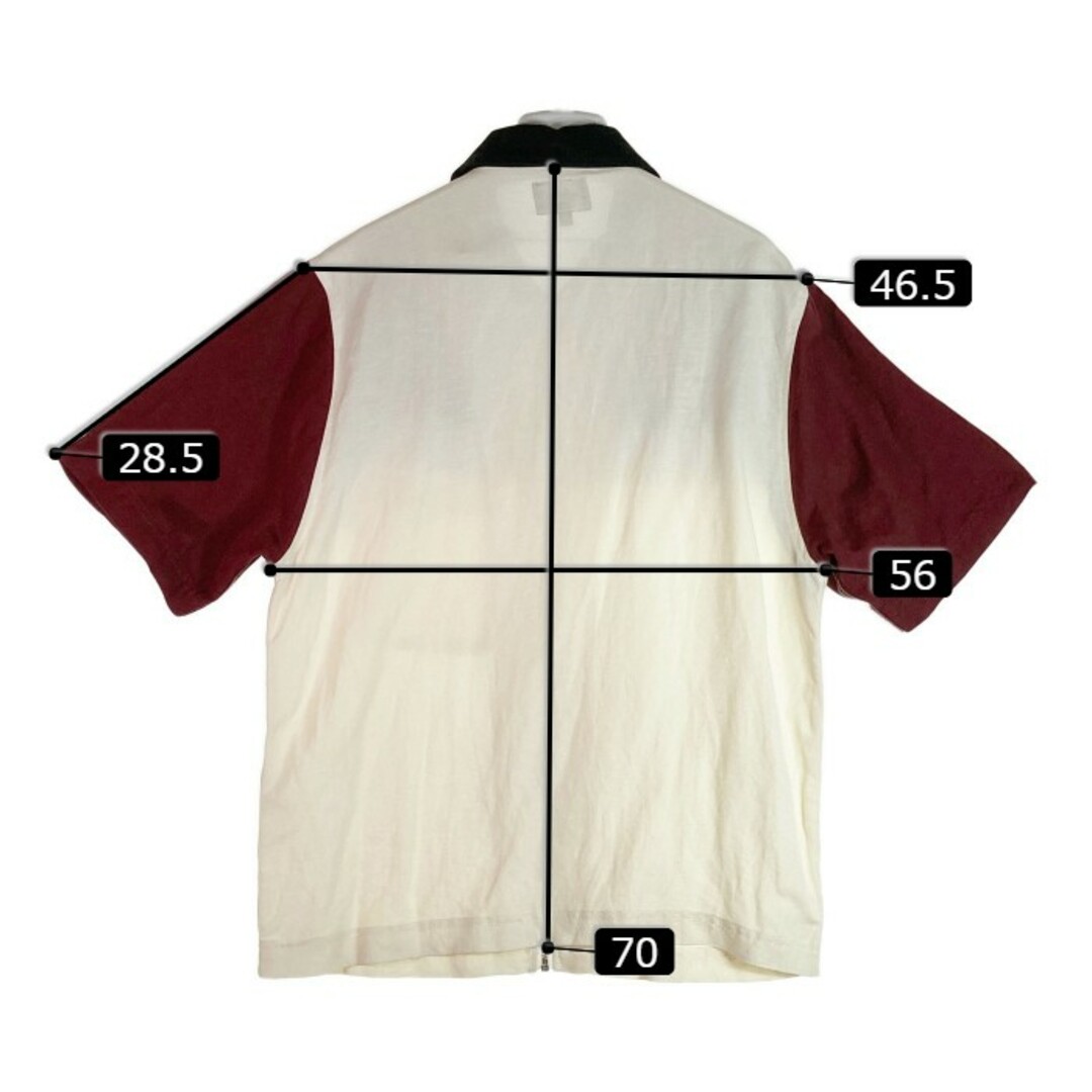 ★STUSSY ステューシー COLOR BLOCK ZIP WORK SHIRT カラーブロック ジップアップ ワークシャツ  ベリーレッド/アイボリー sizeM