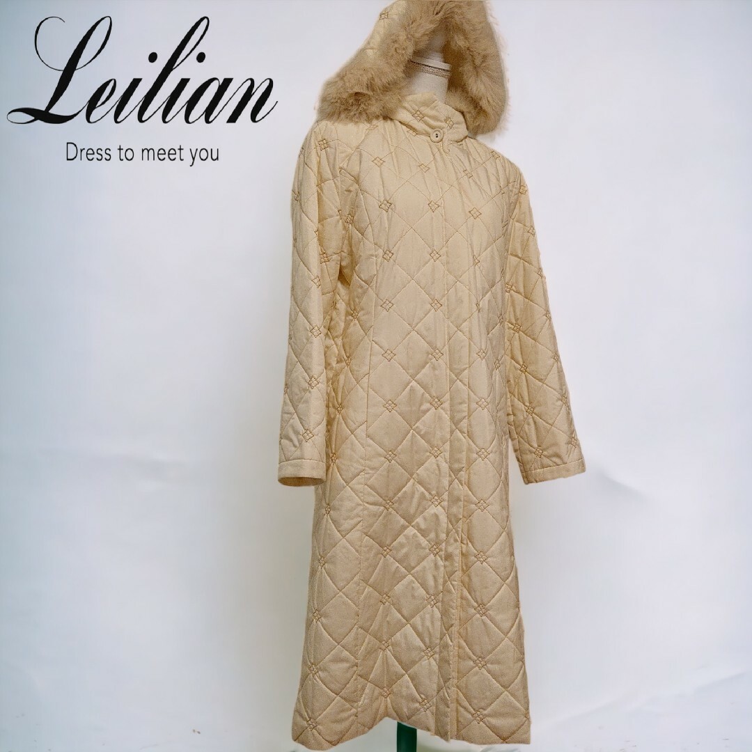 新品 Leilian レリアン 中綿コート ベージュ サイズM