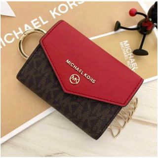 新品 マイケルコース MICHEAL KORS シグネチャーレッド キーケース