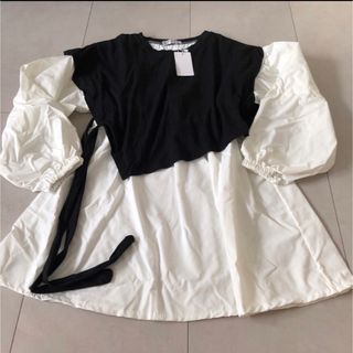 ザラ(ZARA)のベスト付きシャツワンピース(ひざ丈ワンピース)