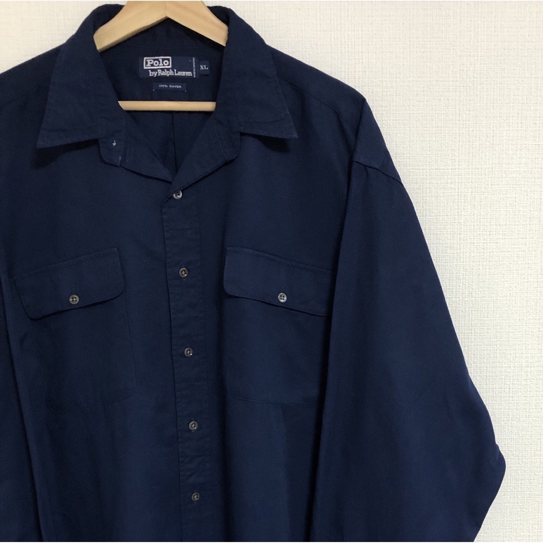 POLO RALPH LAUREN(ポロラルフローレン)の希少レーヨン100% 90s ポロ ラルフローレン オープンカラー 開襟 シャツ メンズのトップス(シャツ)の商品写真