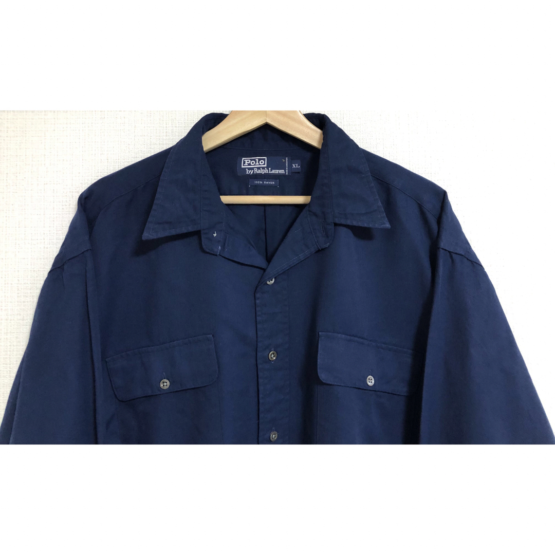 POLO RALPH LAUREN(ポロラルフローレン)の希少レーヨン100% 90s ポロ ラルフローレン オープンカラー 開襟 シャツ メンズのトップス(シャツ)の商品写真