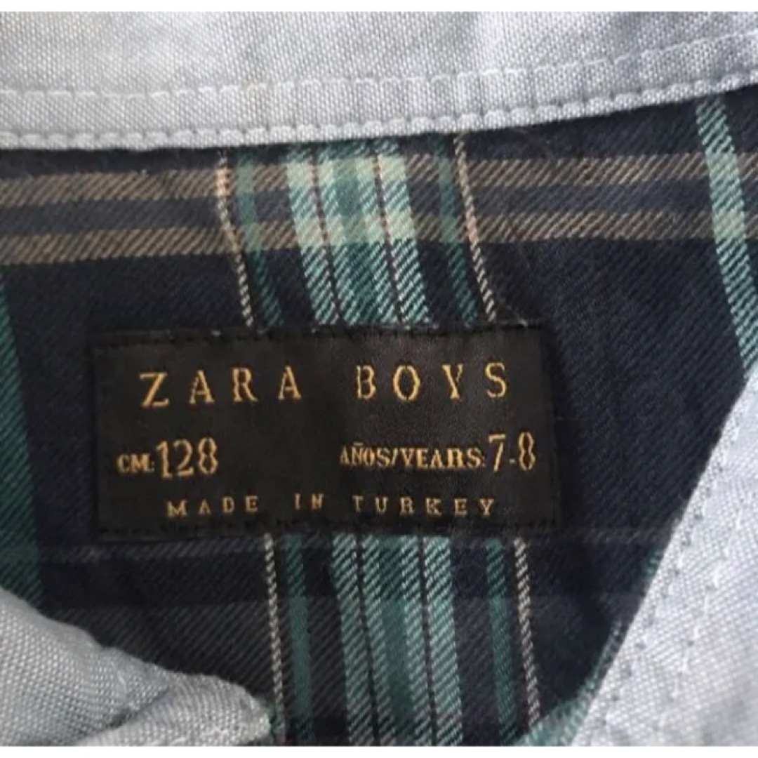 ZARA KIDS(ザラキッズ)のZARA  キッズ　チェック　長袖　シャツ　ネルシャツ　128  美品 キッズ/ベビー/マタニティのキッズ服男の子用(90cm~)(ブラウス)の商品写真