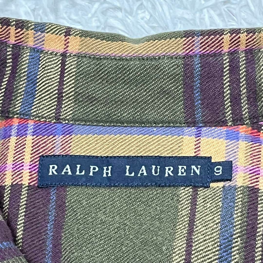 Ralph Lauren(ラルフローレン)のラルフローレン　チェック　レザー　パッチ　シャツ　ピンク レディースのトップス(シャツ/ブラウス(長袖/七分))の商品写真