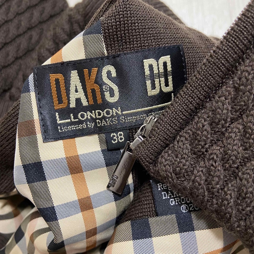 ˚✧₊ DAKS LONDON ハウスチェック ジップアップニットジャケット