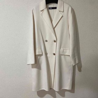 ザラ(ZARA)のZARA ザラ　ホワイトコート　Sサイズ　ダブルテーラードコート　ウール(チェスターコート)