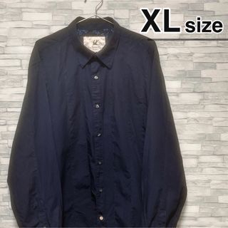 シャツ(shirts)のシャツ　長袖　ネイビー　ストライプ　コットン　USA古着　JOHN ROCHA(シャツ)