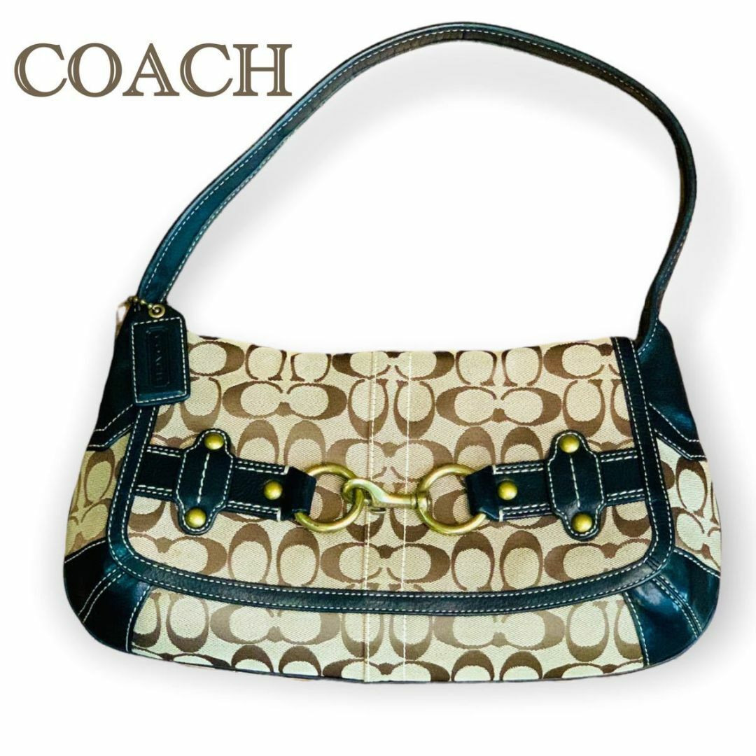 COACH(コーチ)のCOACH コーチ シグネチャー キャンバス×レザー ショルダーバッグ レディースのバッグ(ショルダーバッグ)の商品写真