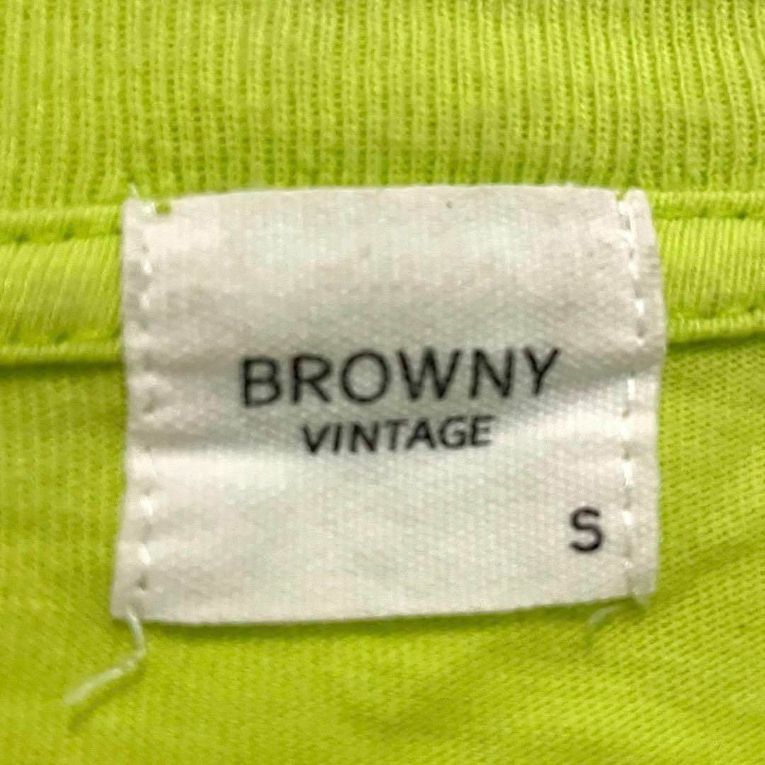 Brownie(ブラウニー)のK664 BROWNY ブラウニー Tシャツ 長袖 トップス プリント 黄緑 S レディースのトップス(Tシャツ(長袖/七分))の商品写真