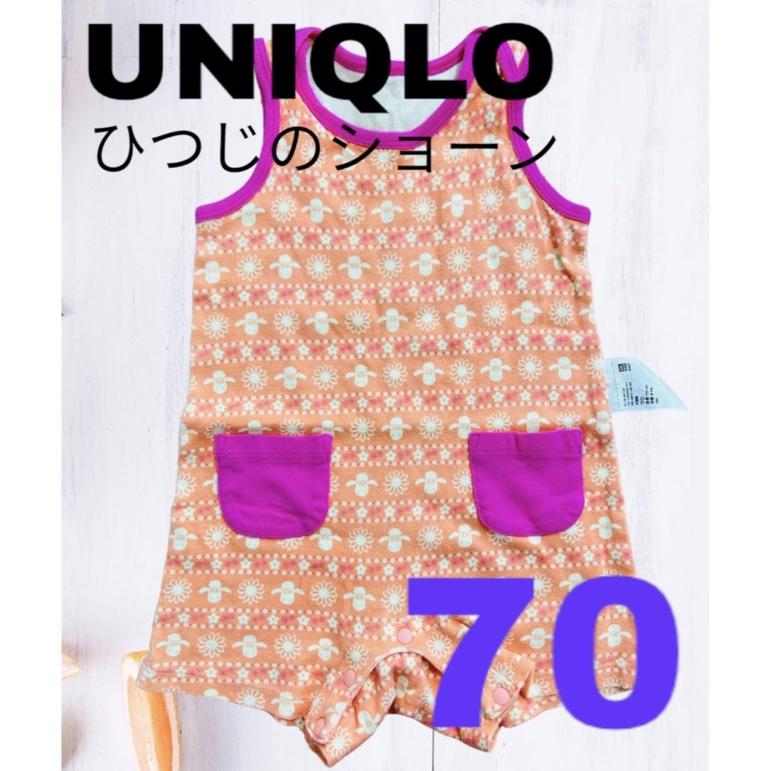 UNIQLO(ユニクロ)のひつじのショーンタンクトップロンパース★UNIQLO☆ユニクロ キッズ/ベビー/マタニティのベビー服(~85cm)(ロンパース)の商品写真