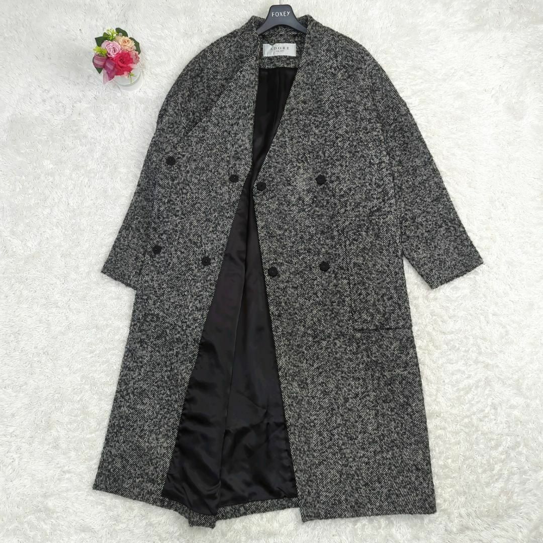 ADORE アドーア ノーカラーコート アルパカ-