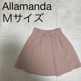 アラマンダ(allamanda)の【量産型コーデ】allamanda リボン付きラベンダーピンクスカート【秋服】(ひざ丈スカート)