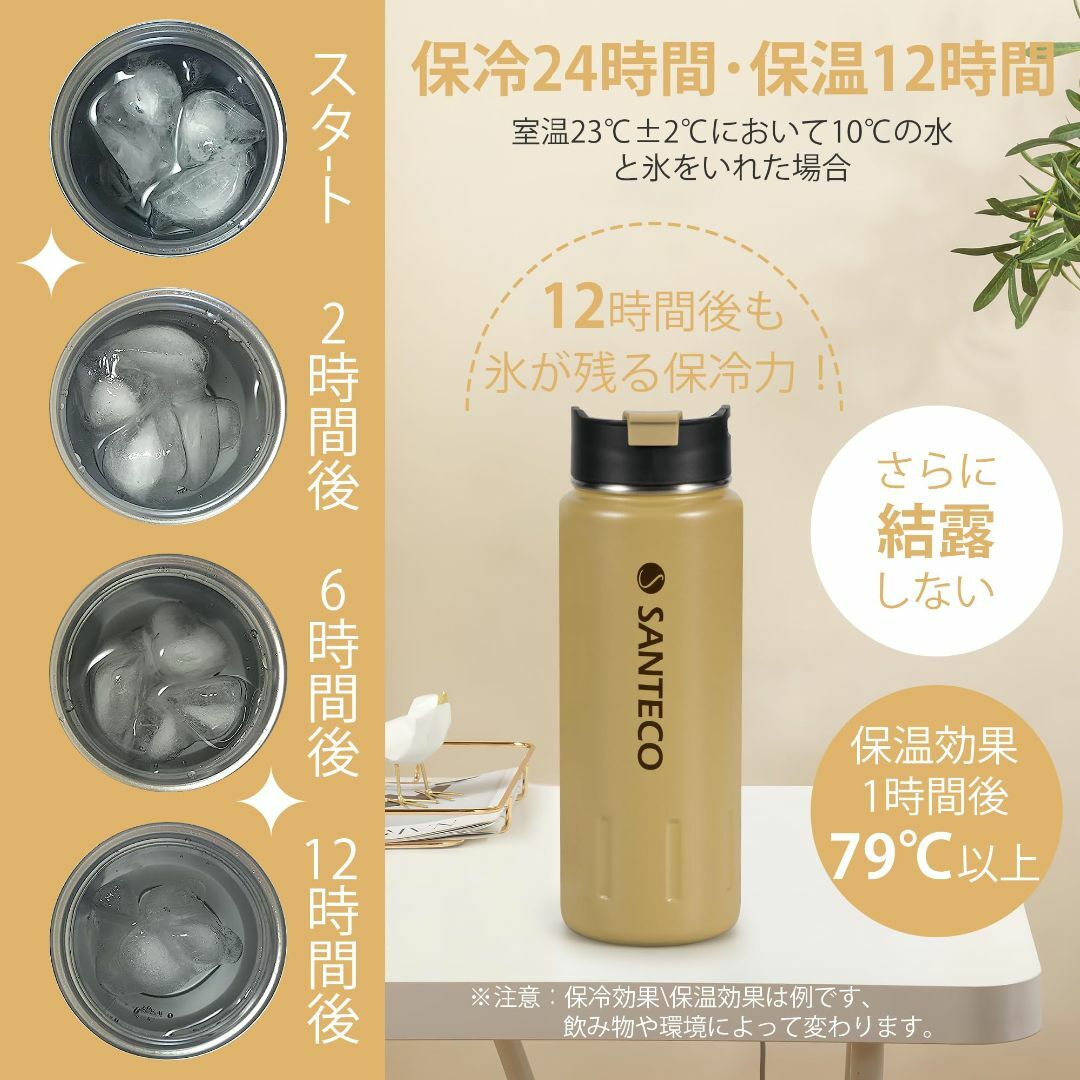 SANTECO 水筒 710ml 大容量 直飲み 真空断熱 魔法瓶 保温 保冷