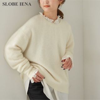 スローブイエナ(SLOBE IENA)のオリーブ様【美品】SLOBE IENA カシミヤ クルーネック プルオーバー 白(ニット/セーター)