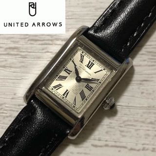 ユナイテッドアローズ(UNITED ARROWS)の☆ ユナイテッドアローズ スクエアレザー腕時計 シルバー 電池ベルト新品✨ ☆(腕時計)