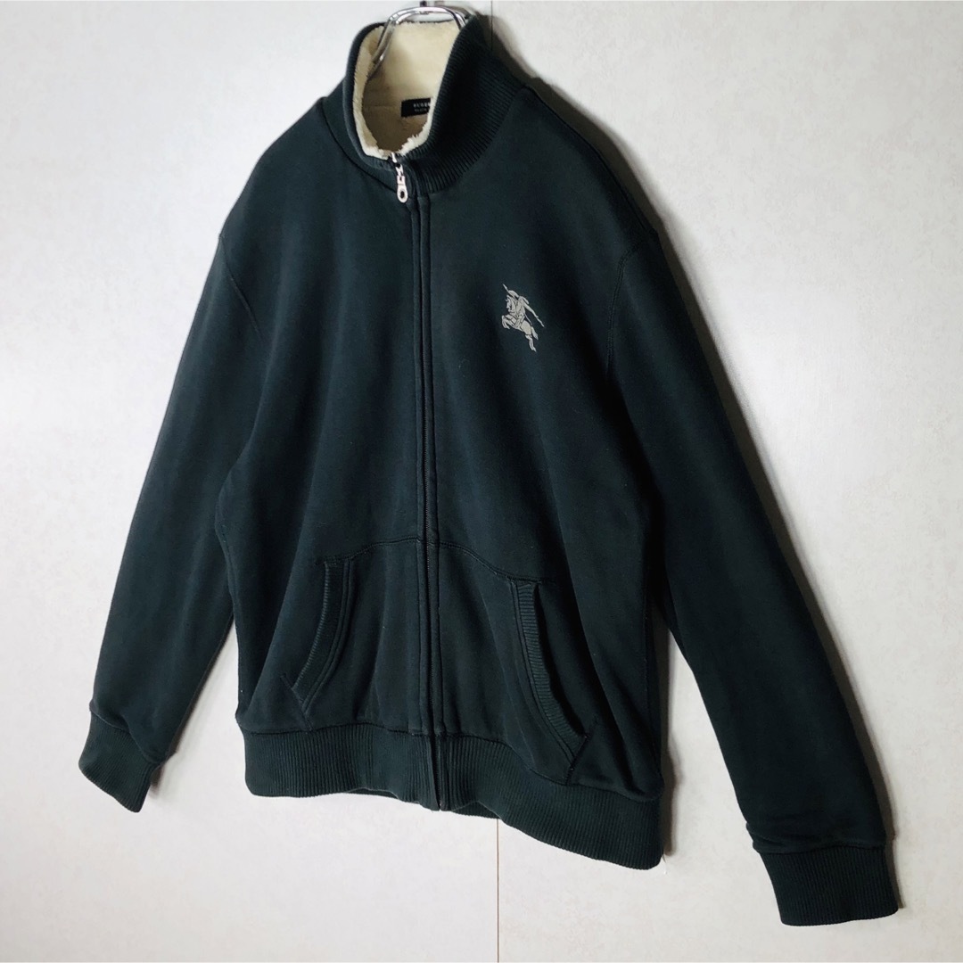 三陽商会)バーバリーブラックレーベル ブルゾン 裏起毛刺繍ロゴ L