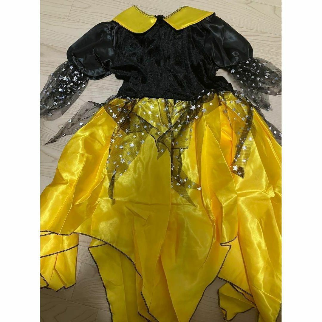 Import & Select(インポートアンドセレクト)のコスプレ魔女黄色 ワンピース 4点セット 130 ハロウィン コスチューム 衣装 キッズ/ベビー/マタニティのキッズ服女の子用(90cm~)(ワンピース)の商品写真