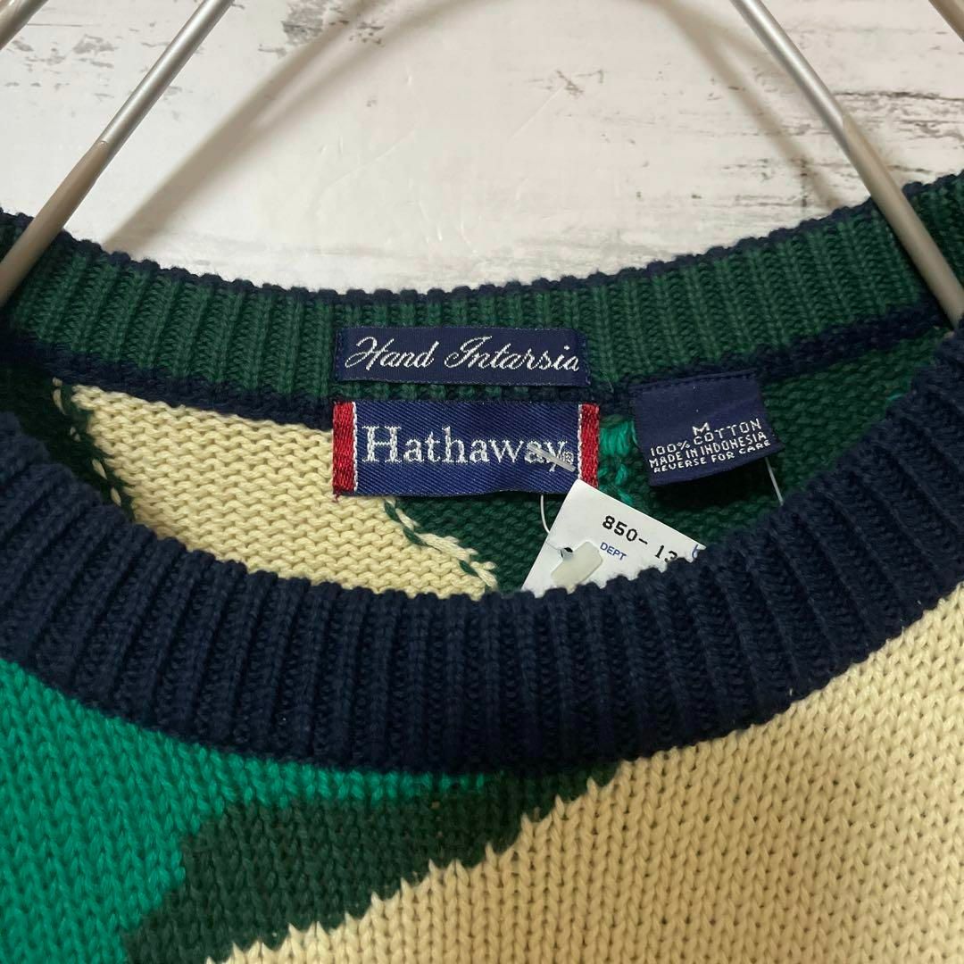 トップス新品 Hathaway セーター ゴルフモチーフ 入手困難  デッドストック