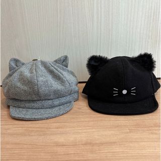 シマムラ(しまむら)のねこ耳　キャップ　帽子　2個セット　ベビー　ネコ　猫耳　まとめ売り(帽子)