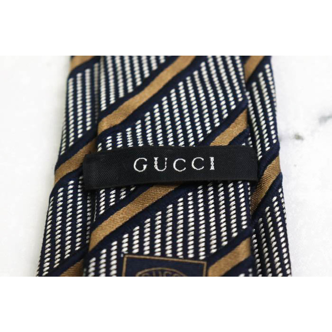 Gucci - グッチ ブランド ネクタイ ストライプ柄 クレスト紋章