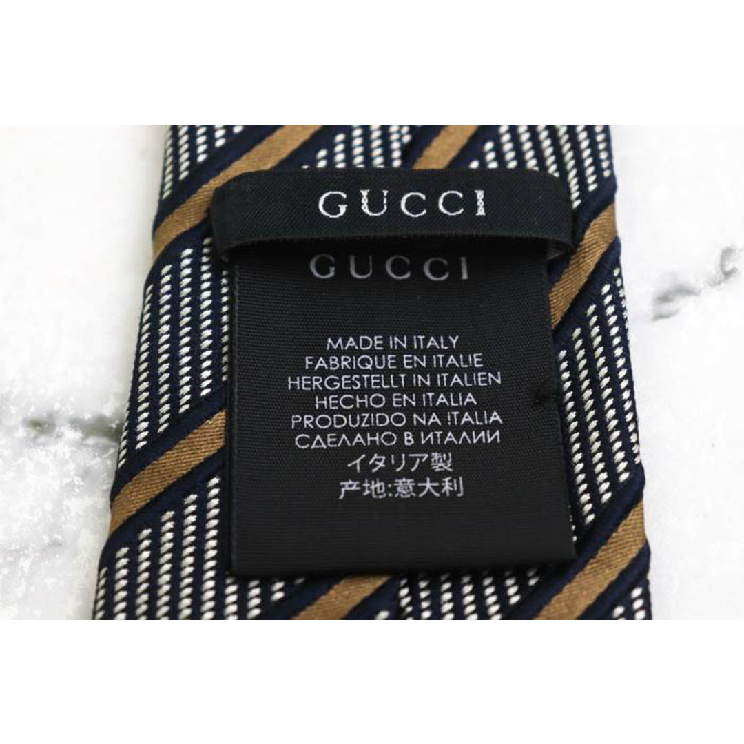 Gucci - グッチ ブランド ネクタイ ストライプ柄 クレスト紋章