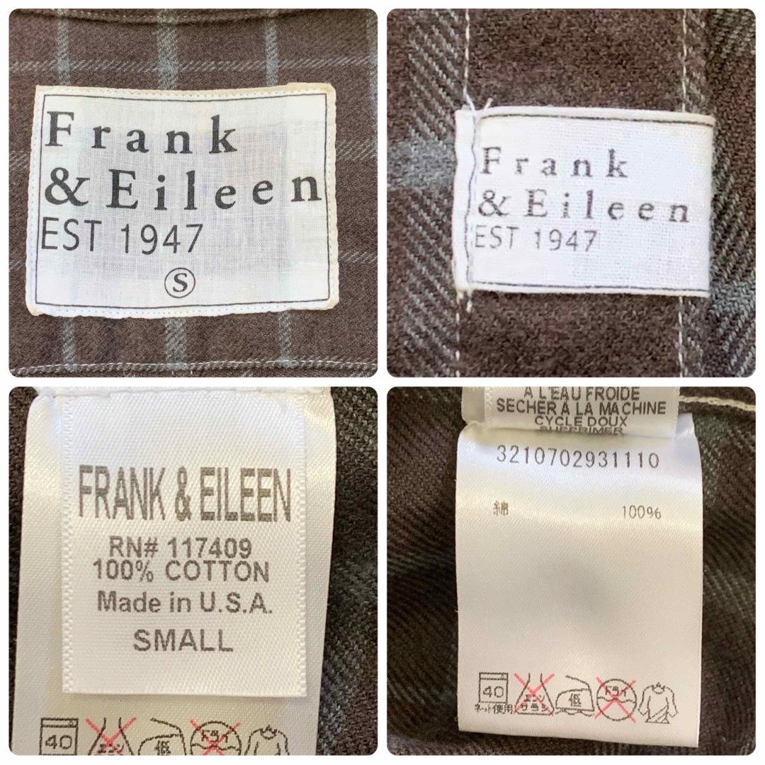 Frank&Eileen(フランクアンドアイリーン)のフランク＆アイリーン スキッパーシャツ ネルシャツ チェック ブラウン USA製 レディースのトップス(シャツ/ブラウス(長袖/七分))の商品写真