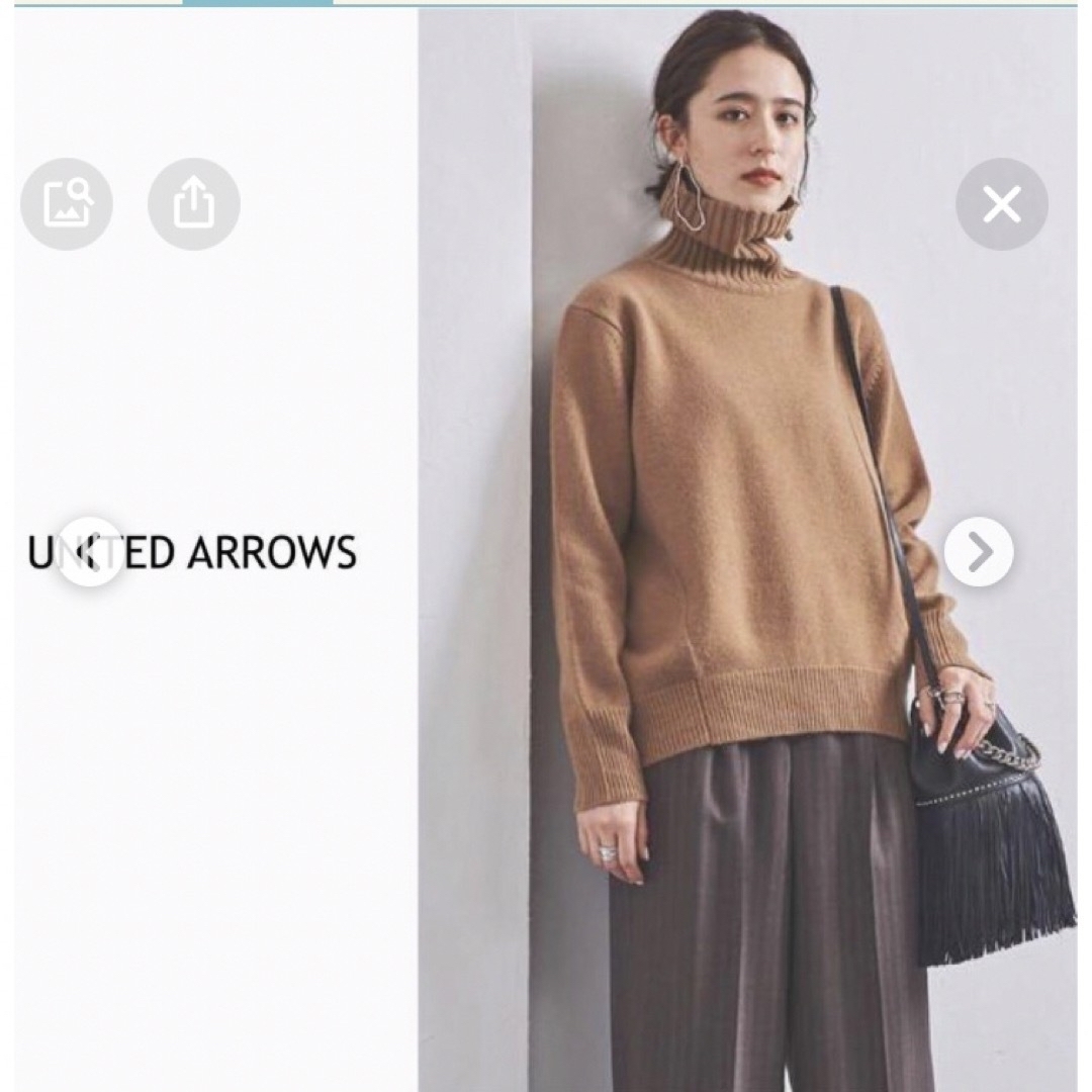 UNITED ARROWS  UWSC バイアス タートルネック ニット