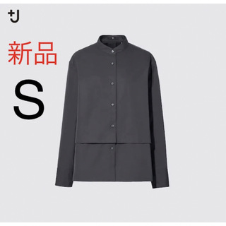 ユニクロ(UNIQLO)の新品　ユニクロ　+J  スーピマコットンシャツジャケット（長袖）Sサイズ　グレー(シャツ/ブラウス(長袖/七分))