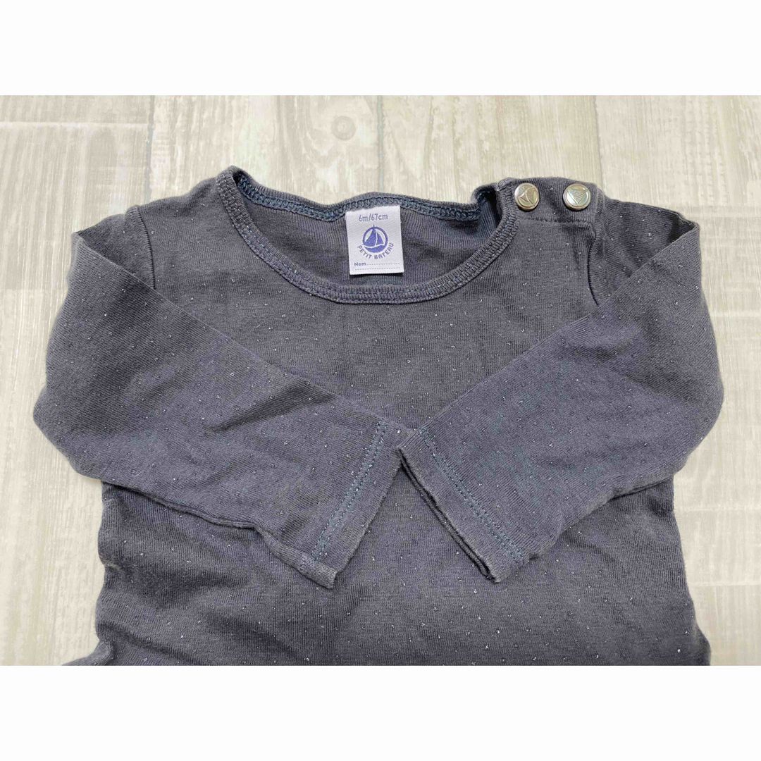 PETIT BATEAU(プチバトー)のプチバトー ワンピース 6m 67cm 薄手 長袖 シフォンスカート キッズ/ベビー/マタニティのベビー服(~85cm)(ワンピース)の商品写真