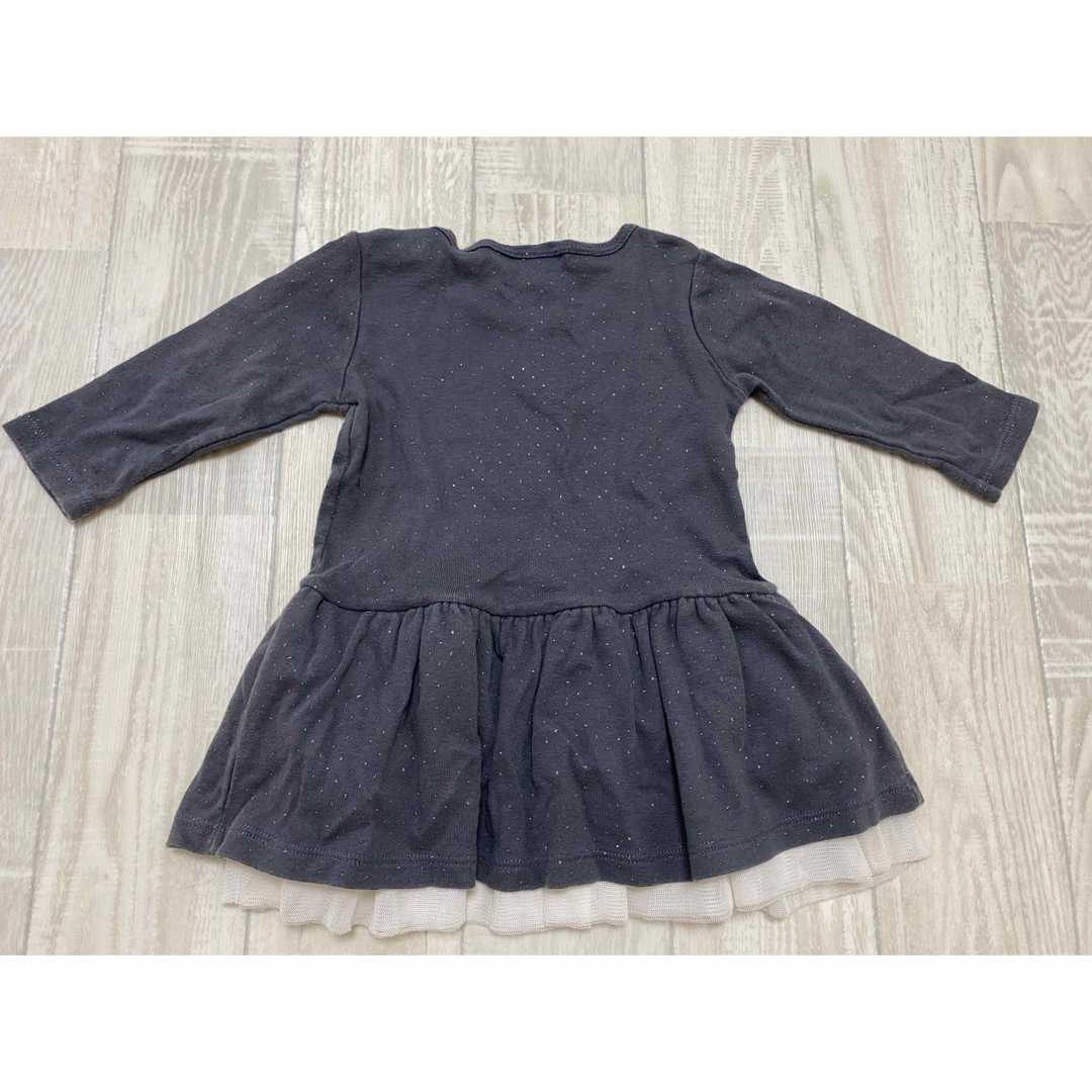 PETIT BATEAU(プチバトー)のプチバトー ワンピース 6m 67cm 薄手 長袖 シフォンスカート キッズ/ベビー/マタニティのベビー服(~85cm)(ワンピース)の商品写真