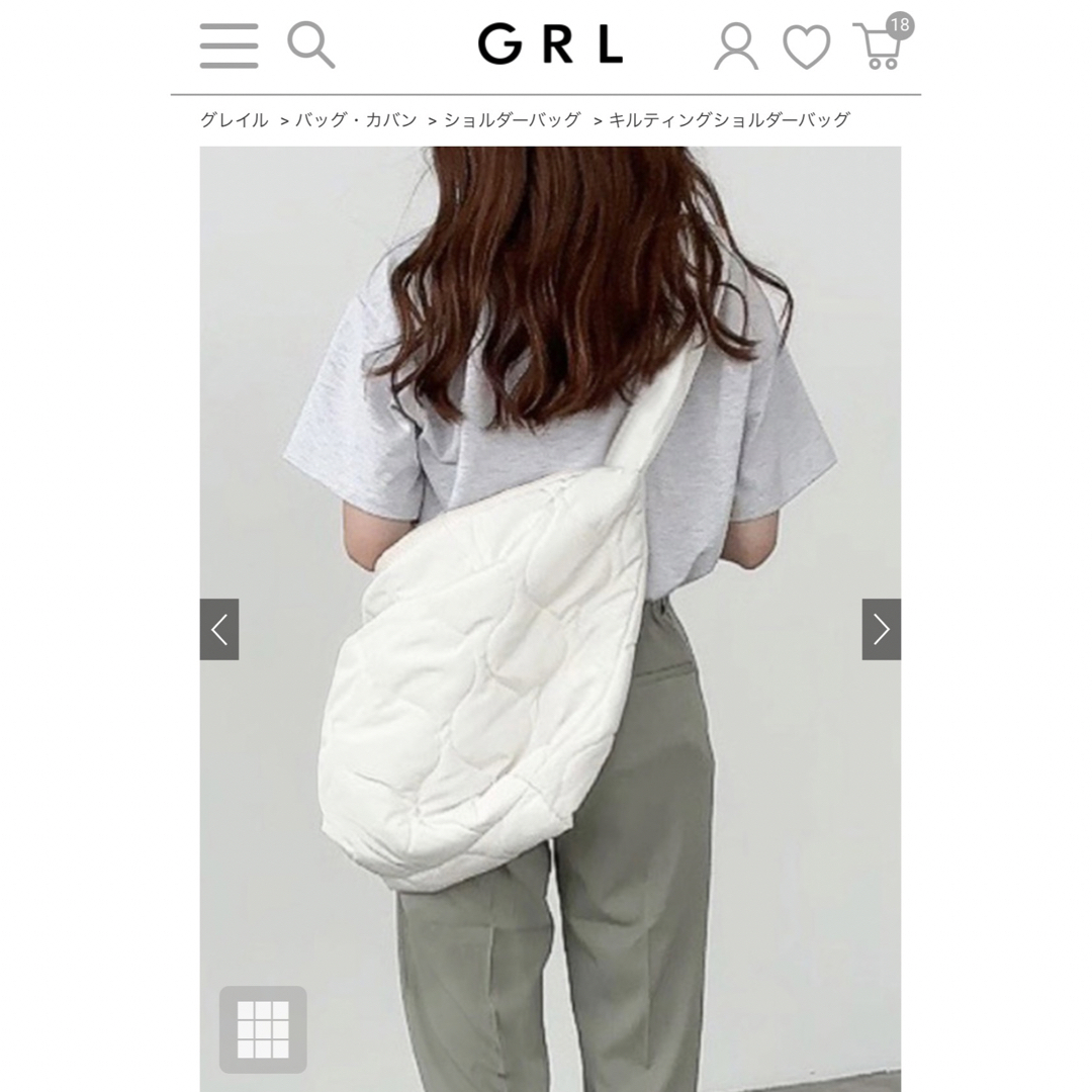 GRL(グレイル)のGRLキルティングショルダーバッグ[tr591] レディースのバッグ(リュック/バックパック)の商品写真