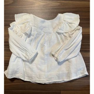 ザラ(ZARA)のZARA 長袖ブラウス　白　12-18month 86cm(シャツ/カットソー)