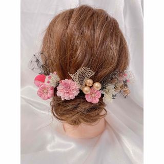 ハンドメイド　つまみ細工　桜　和装髪飾り(ヘアピン)