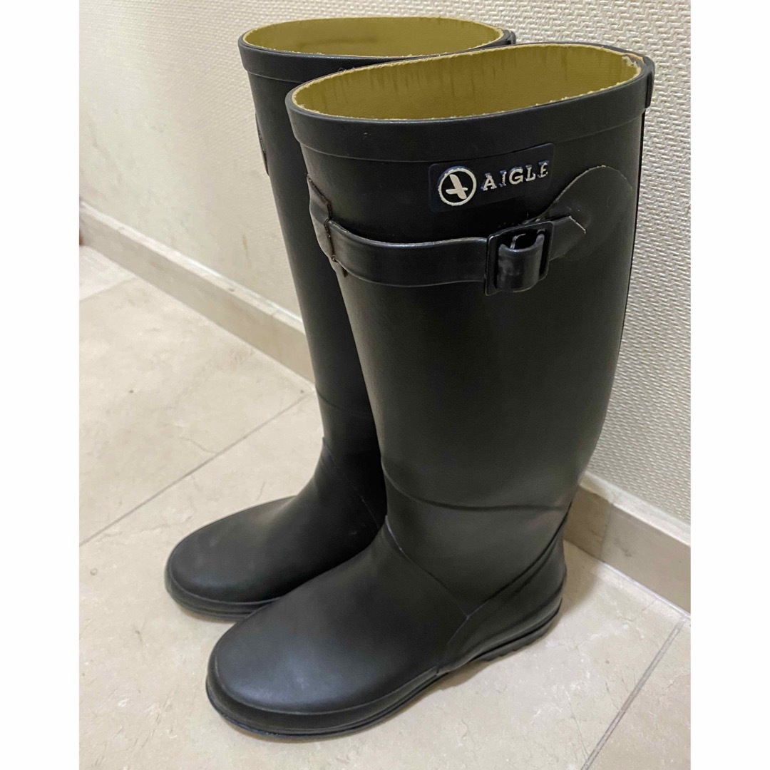 AIGLE レインブーツ　ロング　36 黒