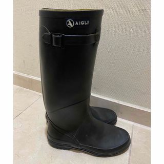 エーグル(AIGLE)のAIGLE レインブーツ　ロング　36 黒(レインブーツ/長靴)