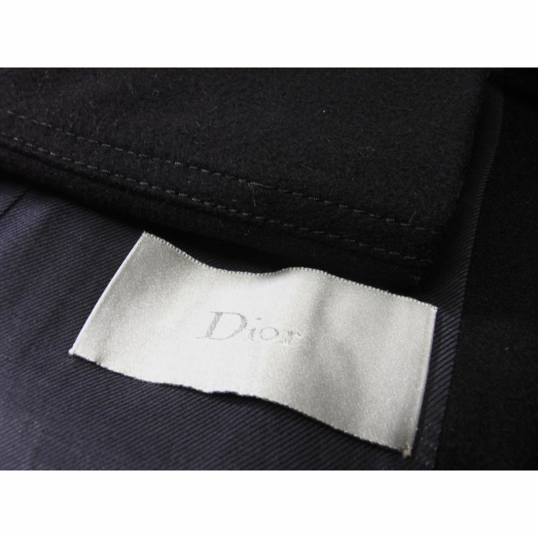 DIOR HOMME(ディオールオム)のsize42☆極美品☆ディオールオム メルトンウール製Pコート ブラック メンズのジャケット/アウター(ピーコート)の商品写真