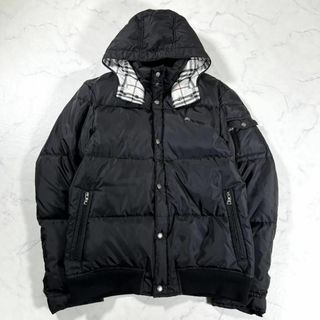 バーバリーブラックレーベル(BURBERRY BLACK LABEL)のバーバリーブラックレーベル ノバチェック ホワイトグースダウンジャケット　フード(ダウンジャケット)