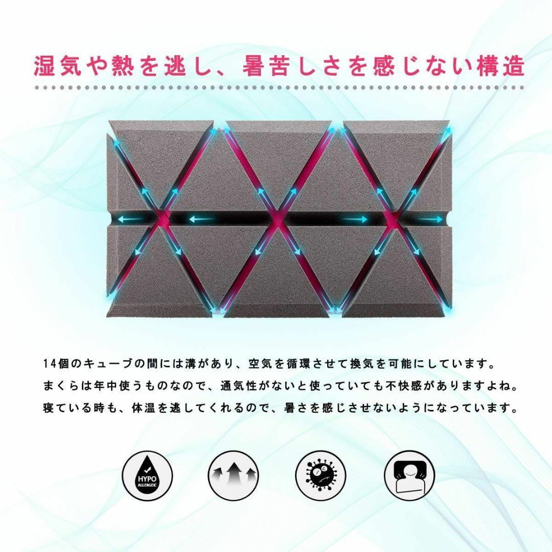 理想的な寝姿勢を促す枕カバー付き枕