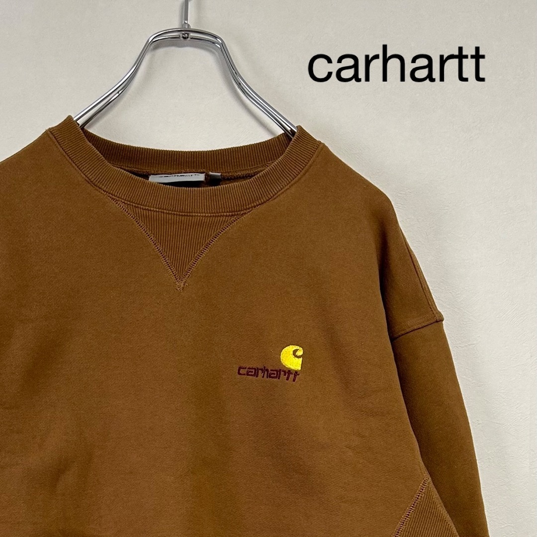 美品 Carhartt ロゴ 刺繍 ハーフジップスウェット 黒 XXL ゆるダボ