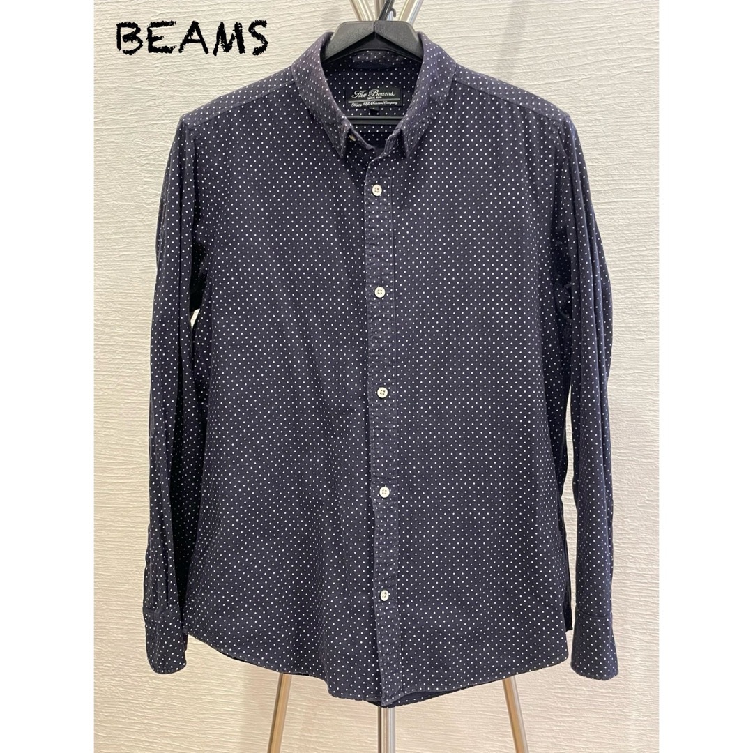 BEAMS ビームス beams 長袖 シャツ 紺 ドット | フリマアプリ ラクマ