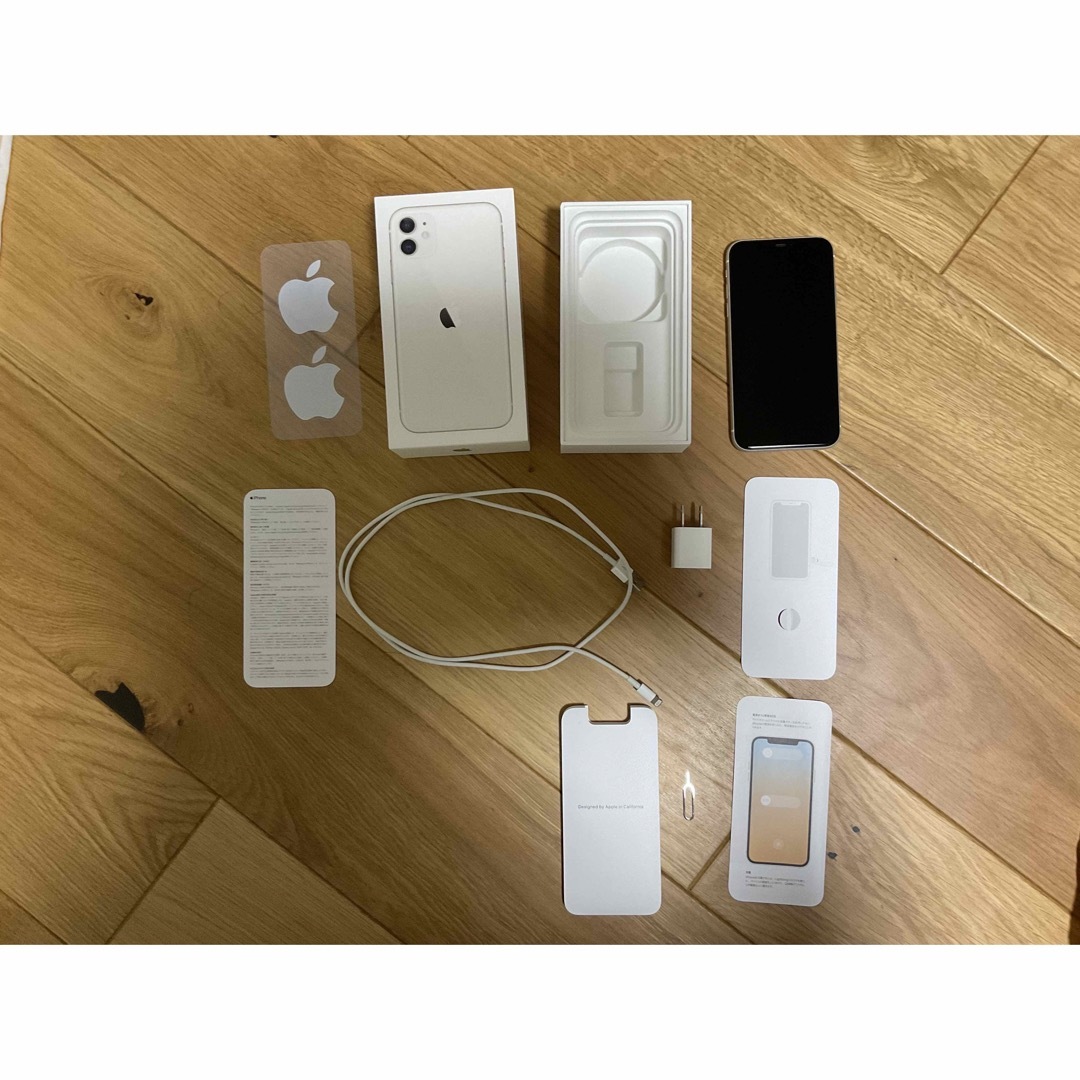 【箱、充電器等あり】iPhone 11 ホワイト 128 GB シムロック解除済