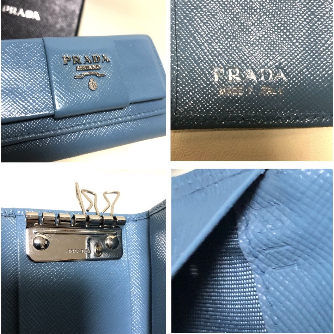 PRADA(プラダ)のPRADA プラダ サフィアーノ リボン レザーキーケース(Gカードあり) レディースのファッション小物(キーケース)の商品写真
